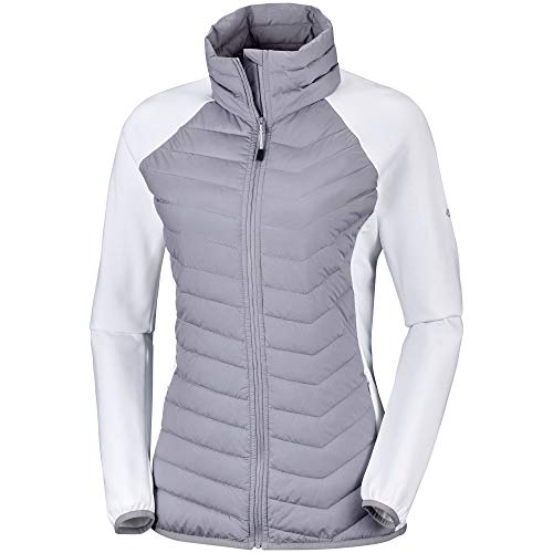 Columbia Powder Lite Forro Polar híbrido, Mujer, Blanco,Gris (Cirrus Grey), S