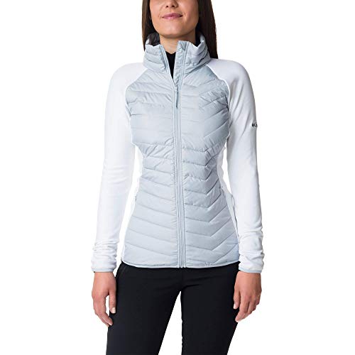 Columbia Powder Lite Forro Polar híbrido, Mujer, Blanco,Gris (Cirrus Grey), S