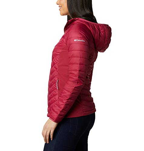 Columbia Powder Pass Chaqueta Híbrida De Plumón Con Capucha, Mujer, Red Orchid, M