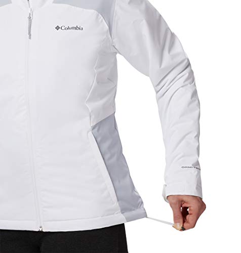 Columbia Tipton Peak Insulated Chaqueta De Esquí con Capucha, Mujer, Blanco, Gris (White/Cirrus Grey), S