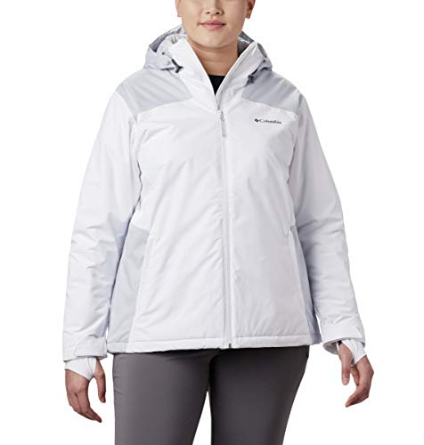 Columbia Tipton Peak Insulated Chaqueta De Esquí con Capucha, Mujer, Blanco, Gris (White/Cirrus Grey), S