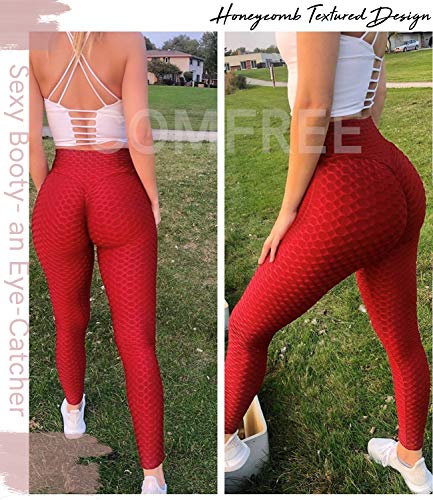 COMFREE Tiktok Honeycomb Leggings Push Up Mujer Mallas de Deporte Pantalones Deportivos Alta Cintura Elásticos Yoga Fitness