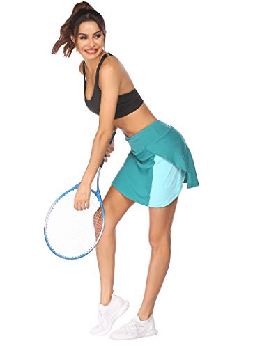 COOrun Falda de Tenis para Mujer, Minifalda Corta con Bolsillos Interiores para Pantalones, Falda de Fitness para Yoga, Falda para Mujer, niñas, Golf, Tenis