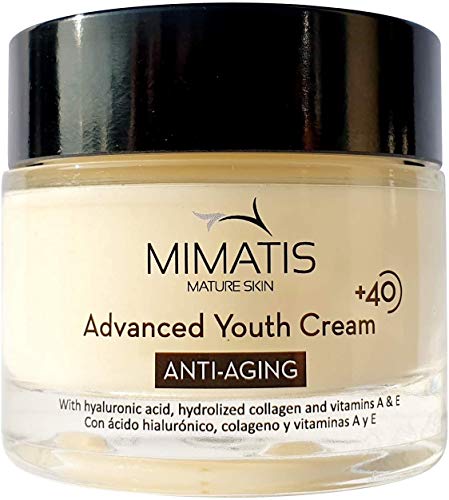 Crema Hidratante Antiarrugas Mujer Piel Madura +40 con Retinol, Ácido Hialurónico, Colágeno y Extractos Naturales -Reafirmante- Cara y Cuello-No Grasa-De España