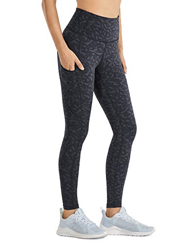 CRZ YOGA Mujer Mallas Deportivas Leggins Cintura Alta Fitness Pantalones con Bolsillos-71cm Leopard Multi 2 42