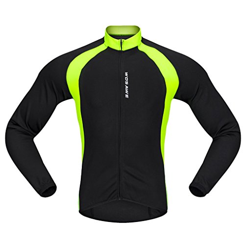 dailymall Deportes Al Aire Libre Hombres Mujeres a Prueba de Viento Mangas Largas Invierno Primavera Ciclismo Térmico Jersey Chaqueta 2 Colores - Negro, XXL