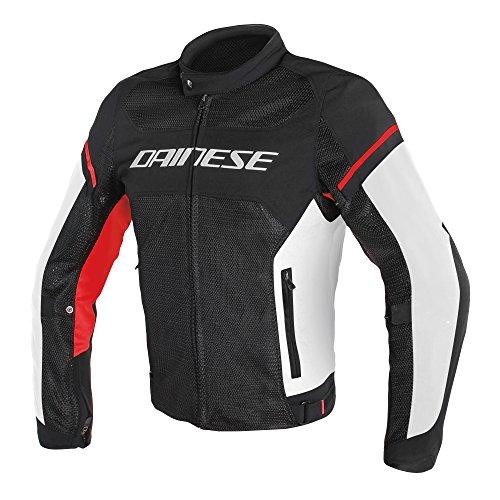 Dainese 1735196_858 Chaqueta Moto Verano, Negro/Blanco/Rojo, 52 EU