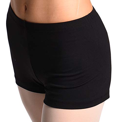 DANCEYOU Flexible Pantalones Cortos de Danza Shorts de Yoga Ballet pantalón de Deportes Deporte para Niñas y Mujer Negro M