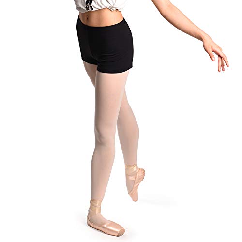 DANCEYOU Flexible Pantalones Cortos de Danza Shorts de Yoga Ballet pantalón de Deportes Deporte para Niñas y Mujer Negro M