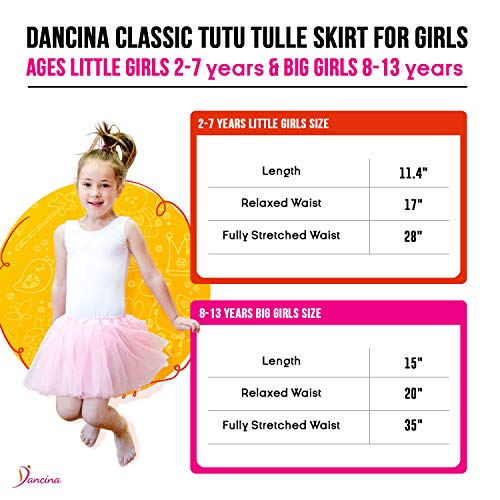 Dancina Classic Tutus para Niñas (2 a 13 Años) - rojo - 8-13 años