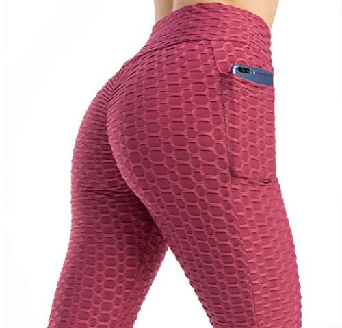 Davicher Pantalones de Yoga Mujer Pantalones de Adelgazantes Leggins con Bolsillo Reductores Leggings Anticeluliticos Cintura Alta Mallas Fitness antalones Deportivos de Entrenamiento físico