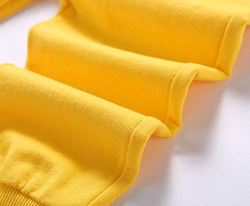 DCUTERQ Pantalones Deportivos para Niños Niñas Pantalón Largos Elástico Cintura Pantalones de Chándal Joggers Algodón para Bebé Amarillo 3-4 Años