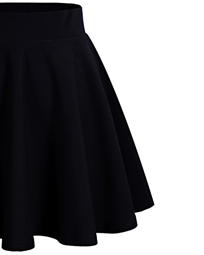 DRESSTELLS Falda Mujer Mini Corto Elástica Plisada Básica Multifuncional Black XL