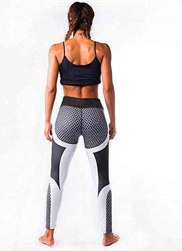 Ducomi MEG Leggins Push Up para Mujeres - Adelgaza y Empuja Hacia Arriba Cintura Alta en las Nalgas para las Curvas Sensacionales Silhouette Slender - Leggings para Yoga y Pilates (Blanco, L)