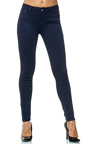 Elara Pantalones para Mujer Jeans Elástico Chunkyrayan Azul Oscuro G09-2 Dk.Blue 34 (XS)