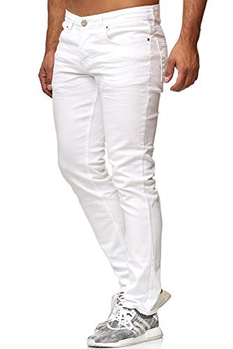 Elara Vaqueros Hombre Slim Fit Denim Stretch Chunkyrayan Blanco 16533-Weiss-29W / 30L