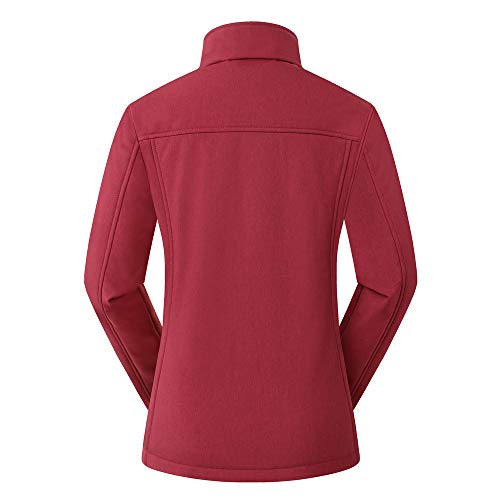 Eono Essentials - Chaqueta de softshell para mujer (rojo oscuro jaspeado, S)|Chaqueta invierno mujer