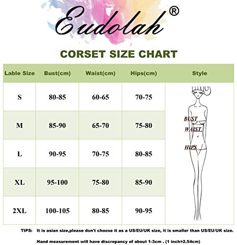 EUDOLAH Bustier Mujer Cocktail Party Corsé Carnaval Shaper Steampunk Clásico Vestido Elegante de Noche en Encaje Floral Top Bola de Fin Año(B-Rojo,XX-Large)