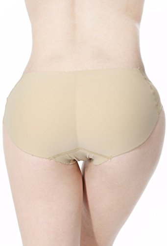 Everbellus Bragas Push Up Con Relleno Extremo para Mujer Beige Small