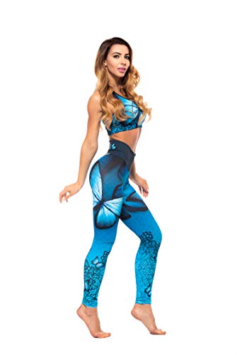 Excess Leggins Mujer Fitness Yoga Mallas Deportivo Pilates Running Gimnasio Maillot de Ciclismo Mochila Portatil de Regalos 3D Italiano Push up de Fiesta Mujer Sexy Alas Azul L