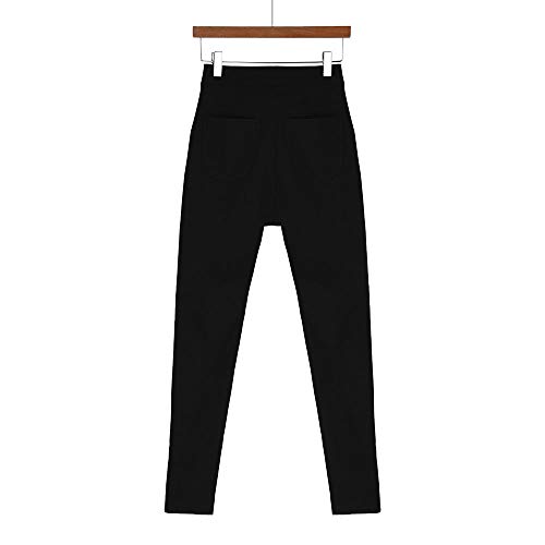 FAMILIZO Vaqueros Rotos Mujer Vaqueros Mujer Baratos Tallas Grandes Vaqueros Altos Ajustados Slim Fit Pantalones Tejanos Largos Mujer Aplique Casual Skinny Talle Alto (XL, Negro)