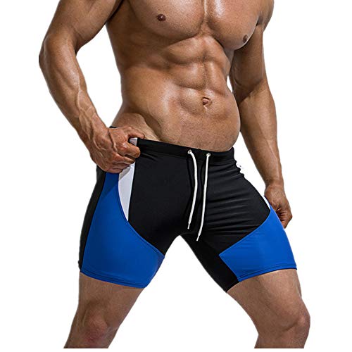 Fansu Bañadores de Natación Hombre Boxeador, Transpirable Pantalones Trajes de Baño Cortos Slip De Playa Piscina Bañadores Secado Rápido Playa Surf Corriendo (M,Azul)