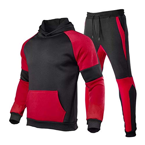 FeelFree+ Chándal de Hombre 2 Piezas,Sudadera con Capucha de Manga Larga con Ropa de Deporte Top Sudadera Moda Slim Fit Otoño Invierno Chándal Completo para Correr Entrenamiento Deportivo Informal