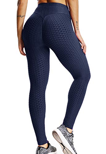 FITTOO Leggings Push Up Mujer Mallas Pantalones Deportivos Alta Cintura Elásticos Yoga Fitness  Azul L