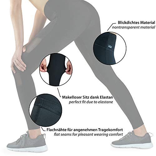 Formbelt® - Pantalón Largo de Running con Bolsillo integrada para Teléfonos Móviles, Leggings Deportivo para Mujeres Riñonera Llaves Gimnasio Mujer Jogging Correr Escalada o Yoga (Spirit One, M)