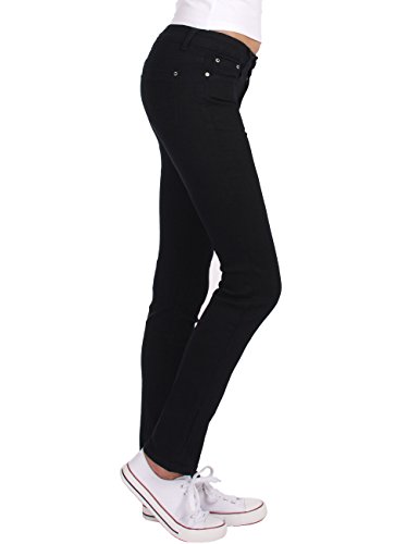 Fraternel Pantalones Vaqueros Mujer Recto Straight Negro XL