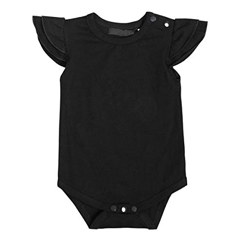 FYMNSI - Conjunto de Ropa de Punto para bebé + Falda con Tirantes + Cinta para la Frente, 3 Piezas, Vestido de Princesa, cumpleaños, Vestido de Fiesta, 0 – 24 m Negro 18-24 Meses