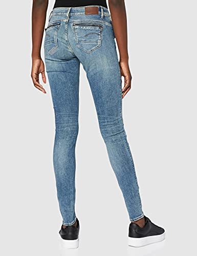 G-STAR RAW Midge Zip Mid Waist Skinny Vaqueros, Lt Vintage Aged Destroy 8968-9114, 27W / 32L para Mujer