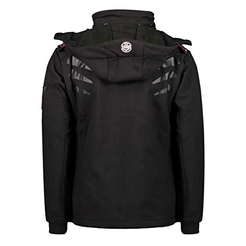 Geographical Norway TACEBOOK MEN - Chaqueta Softshell Impermeable Hombre - Capucha Transpirable Exterior - Chaqueta Cortavientos Invierno - Ideal Para Actividades Al Aire Libre (Negro XL)