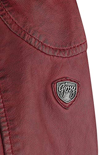 Gipsy Angy S18 LAMAS Mujer Chaqueta de Cuero Rojo XXL, 100% cuero, Regular