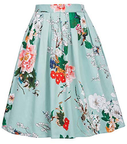 GRACE KARIN Falda Vintage Venta Verde Floral para Cóctel XL 22#