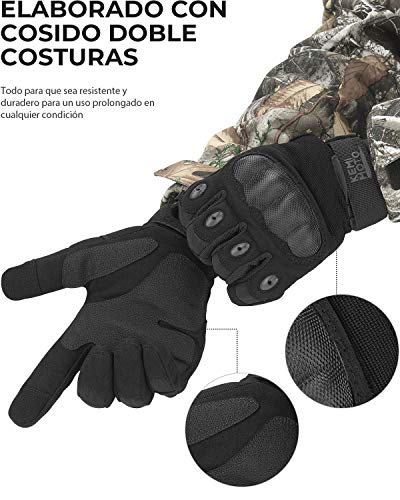 Guantes de Moto, Guantes de Pantalla Táctil para Hombre y Mujeres con Duro Proteccion Guantes de Motocicleta ATV Guantes de Dedo Completo Transpirables