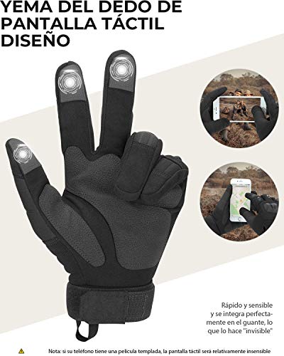 Guantes de Moto, Guantes de Pantalla Táctil para Hombre y Mujeres con Duro Proteccion Guantes de Motocicleta ATV Guantes de Dedo Completo Transpirables