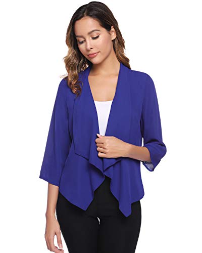 Hawiton Bolero Mujer para Fiesta Torera Cárdigan de Gasa Manga 3/4 Chaqueta Ligero Blazer para Primavera,Verano,Otoño