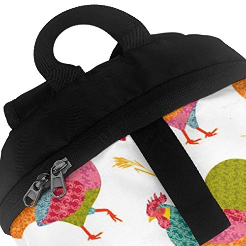 Homebe Rooster Animal Red Art Farmhouse Mochila,Mochila Unisex, Mochilas y Bolsas School Travel Hiking Small Mini Gym Teen Little Girls Youth Kid Women Men Printed Patterned Themed Bookbags