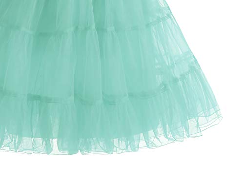 HomRain 1950 - Enagua clásica retro para vestido Rockabilly, falda de dama para fiestas verde menta S