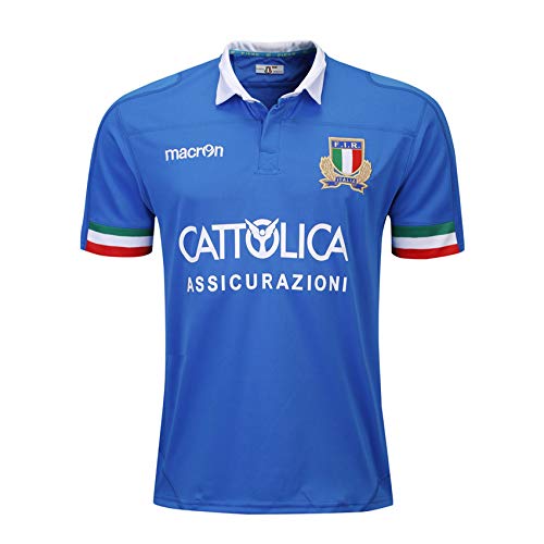 HSJ Rugby Jersey 2020 Rugby Jersey Italia Alejada Jerseys De Rugby para Hombres S-3XL,Azul,L