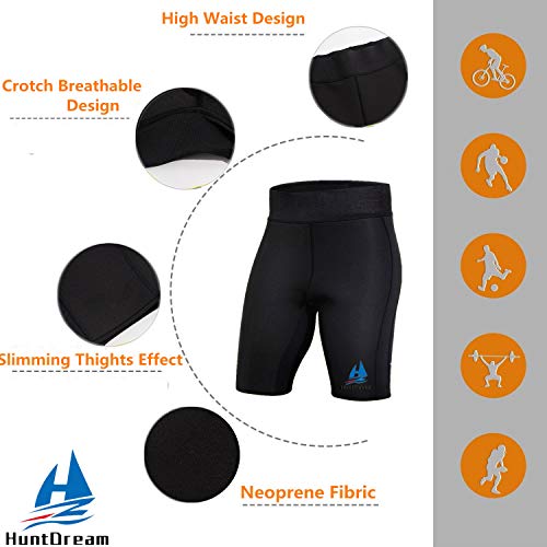 HuntDream Pantalones Cortos para Perder Peso Pantalones Cortos de Neopreno en el Muslo Pantalones Deportivos para Hombres