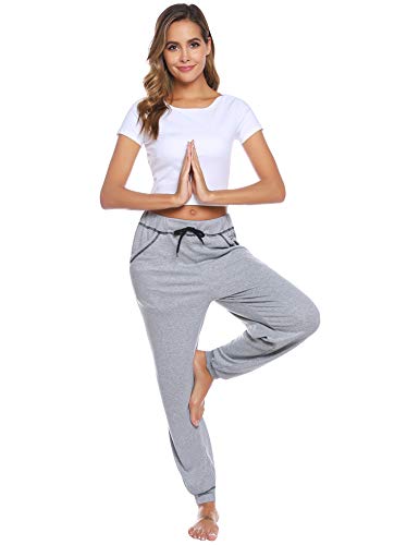 iClosam Pantalones Chandal Mujer Casuals Rayas AlgodóN De Deportivos Yoga Jogger Pantalon Sweatpants con Bolsillos Primavera Verano