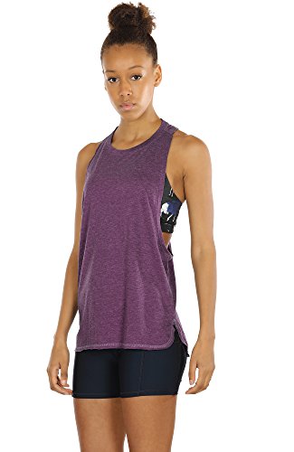 icyzone Sueltas y Ocio Camiseta sin Mangas Camiseta de Fitness Deportiva de Tirantes para Mujer (M, UVA Morada)