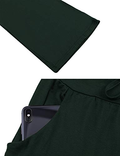 Irevial Pantalones de Yoga para Mujer Modal,100% Algodon,Alta Cintura Elásticos pantalón de Campana con cordón, Casuales Chandal Deportivo con Bolsillos para Pilates Jogger Fitness