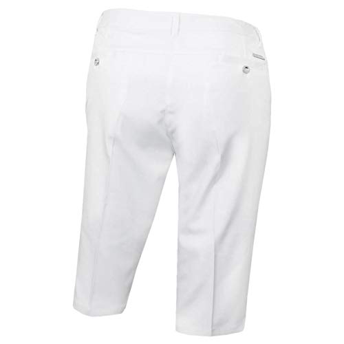 Island Green Golf IGLSHO1681SS Bermudas elásticas para Mujer, Ajuste cómodo, Color Blanco, Talla 18