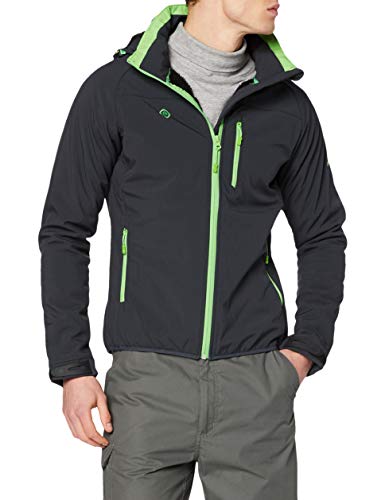 Izas Minto Chaqueta Softshell, Hombre, Gris Cerámica / Verde, XL