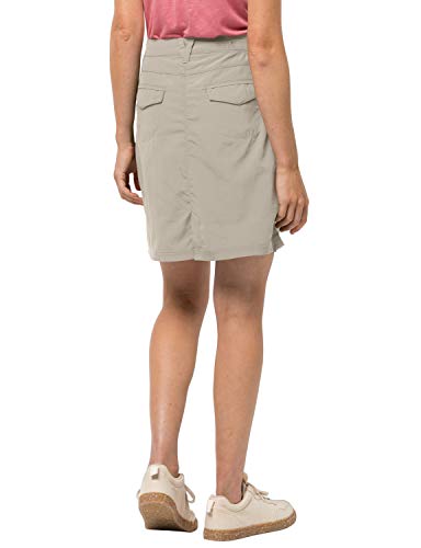 Jack Wolfskin Kalahari – Falda de pantalón para Mujer, protección UV, para Viajes, Tiempo Libre, Mujer, Falda, 1502914-5505034, Beige (Light Sand), 34