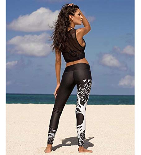 JFAN Pantalones de Yoga Mujer Patrón de árbol Leggings Mujer Pilates Pantalones de Chándal de Jogging Holgados Pantalones Deportivos Push Up Leggings Athletic Fitness