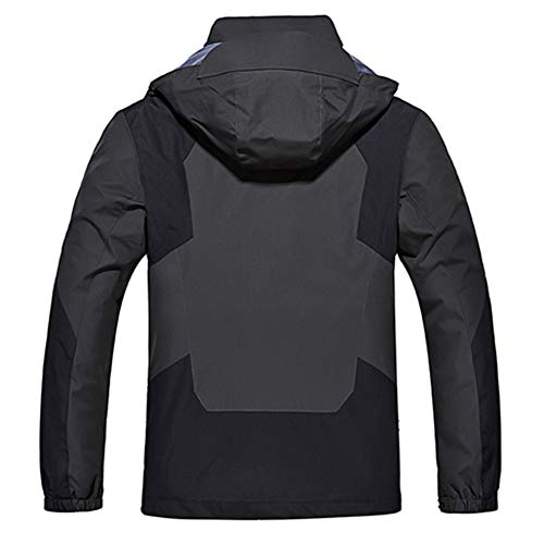 JIANYE Chaqueta 3 en 1 Hombre Chaqueta Softshell Mujer Chaquetas Impermeables Transpirables Chaqueta de Montaña Negro 8XL